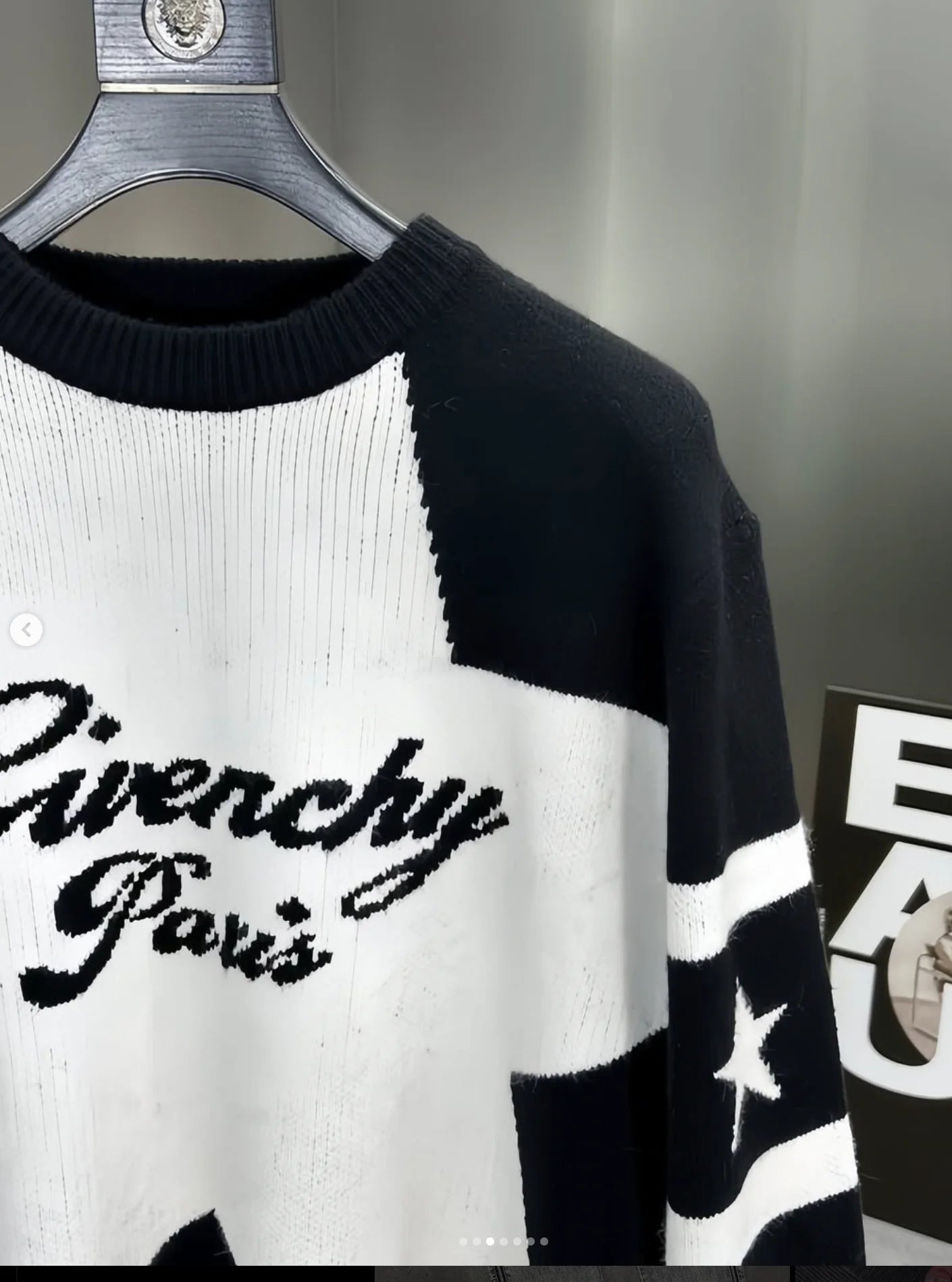 GIVENCHY || Star Logo-Embroidered Black Cardigan