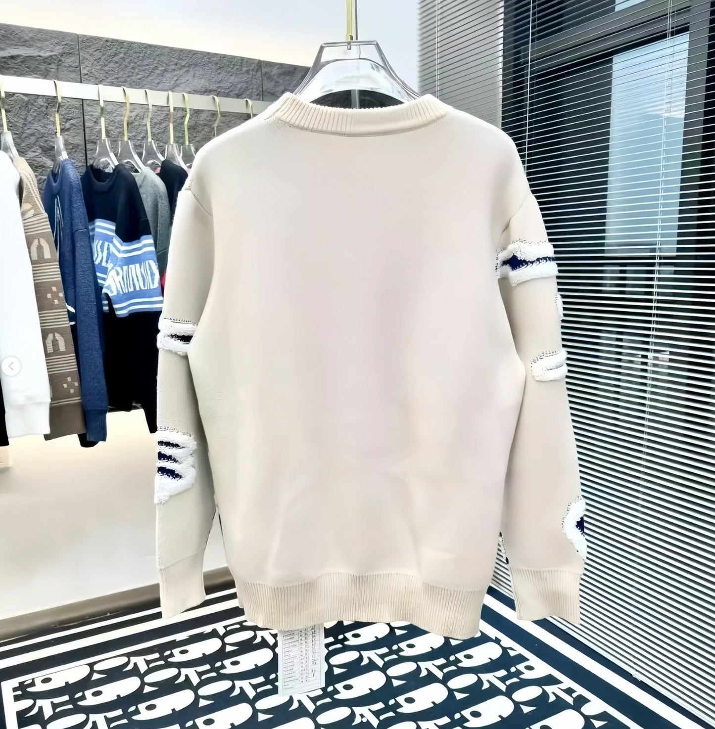 BURBERRY | Boy's EKD Wool Cashmere White Pullover