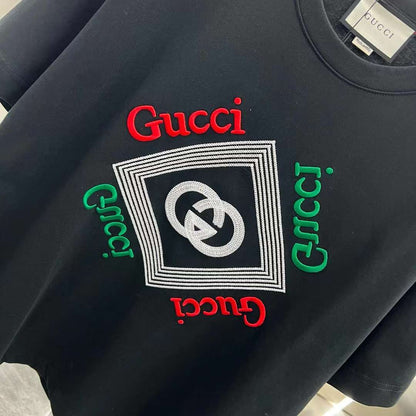 GUCCI DROP SHOULDER COTTON JERSEY PRINTED T-SHIRT - FASHION MYST 