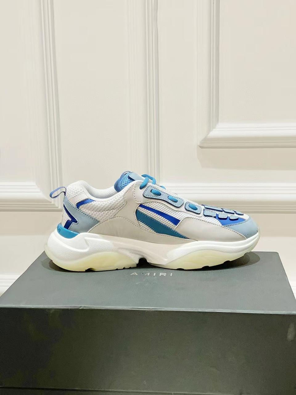 AMIRI || BONE RUNNERS SNEAKER WHITE/BLUE - FASHION MYST 