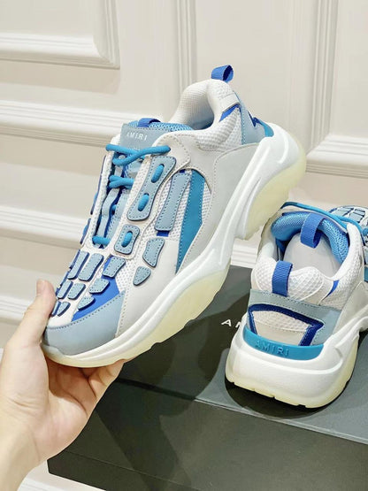 AMIRI || BONE RUNNERS SNEAKER WHITE/BLUE - FASHION MYST 