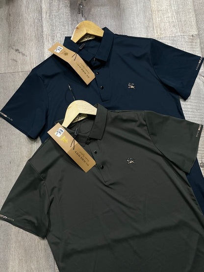 BURBERRY || Luxury Summer Thin Ice Silk Seamless Breathable Polo T-Shirt - FASHION MYST 