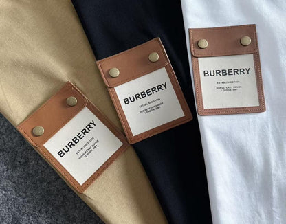 BURBERRY || Men Solid Round Neck Pure Cotton Brown T-Shirt - FASHION MYST 