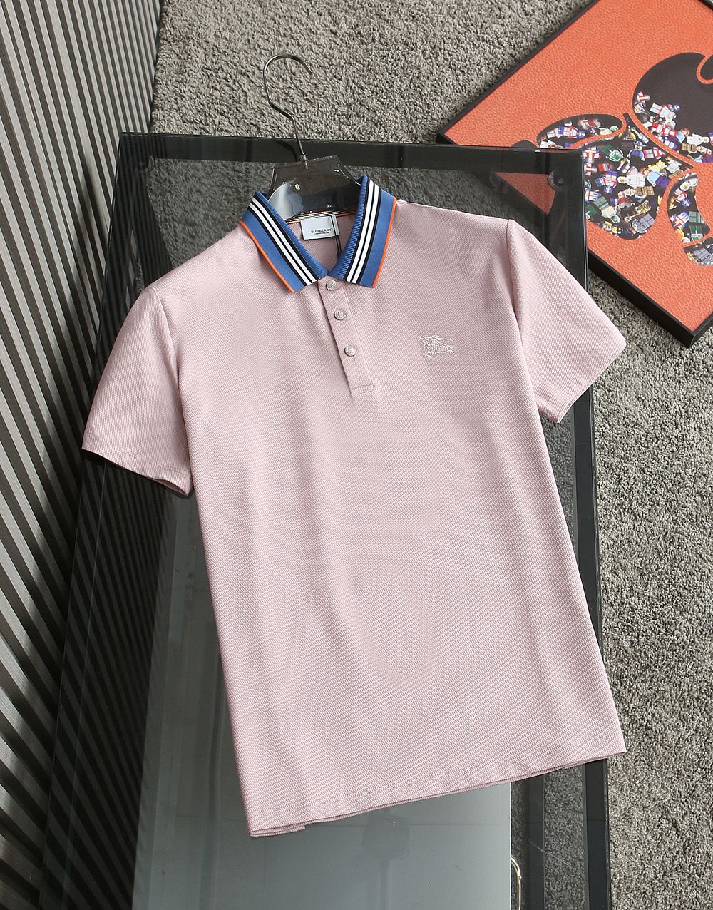 BURBERRY || Polo T-Shirt With Double White Stripes Collar - FASHION MYST 