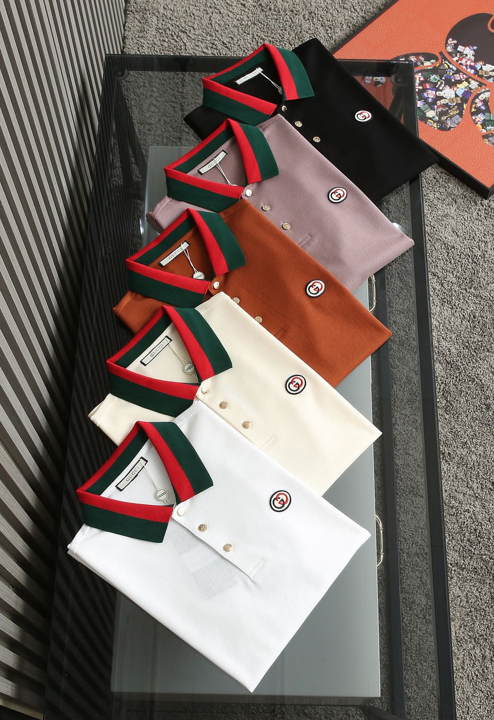 GUCCI || Red and Black Collar Polo T-Shirts: Luxury Meets Boldness in Style - FASHION MYST 