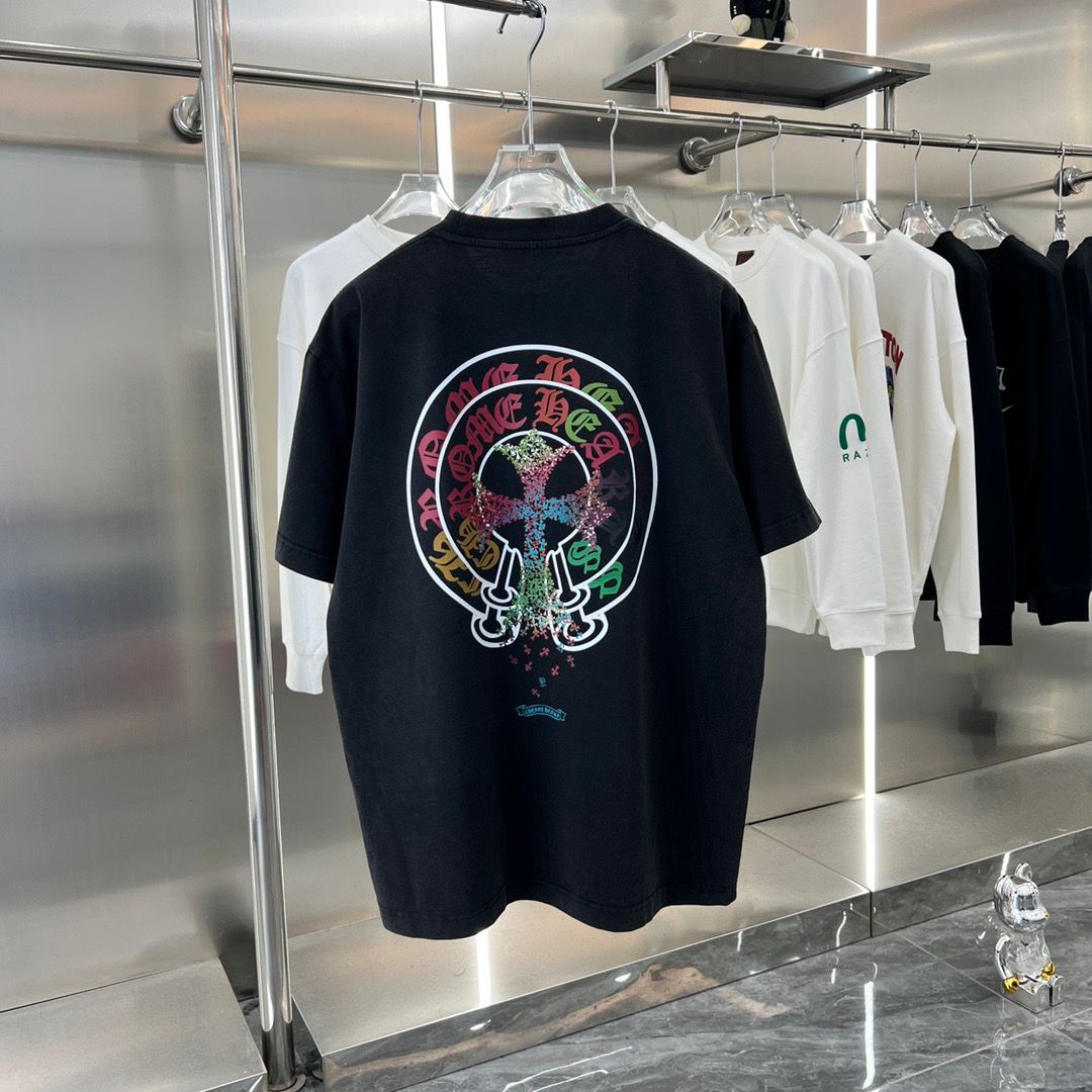 CHROME HEARTS || Drop Shoulder Circle Logo T-Shirt: Iconic Streetwear - FASHION MYST 