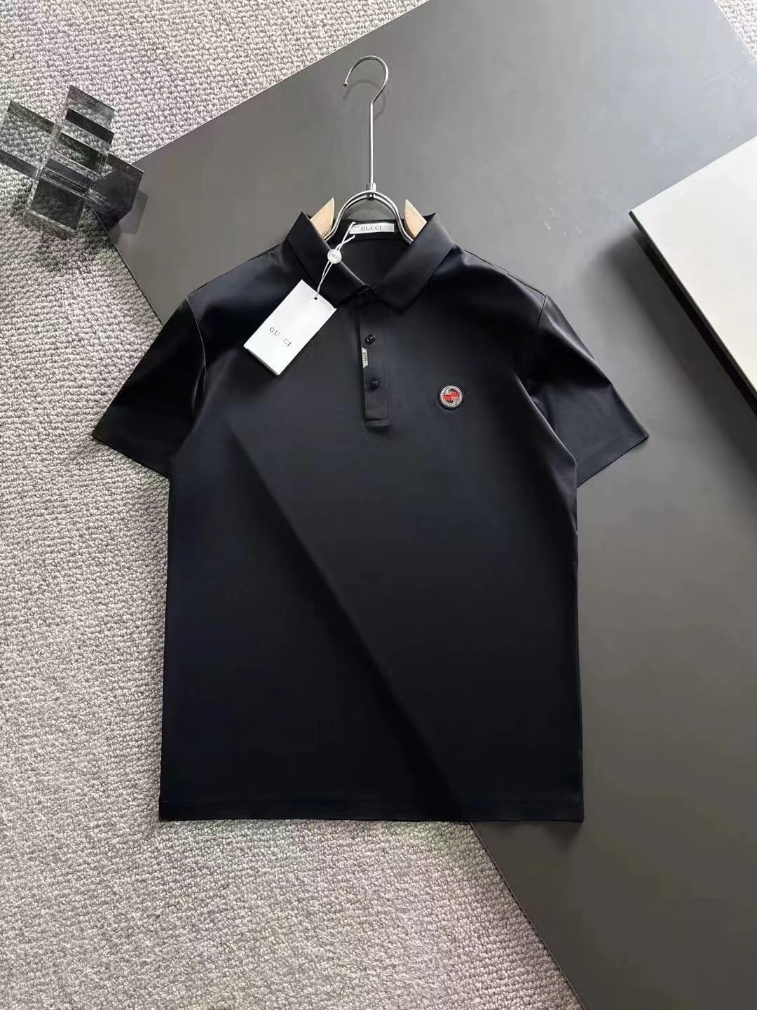 GUCCI || Logo-Patch Cotton Polo Shirt - FASHION MYST 