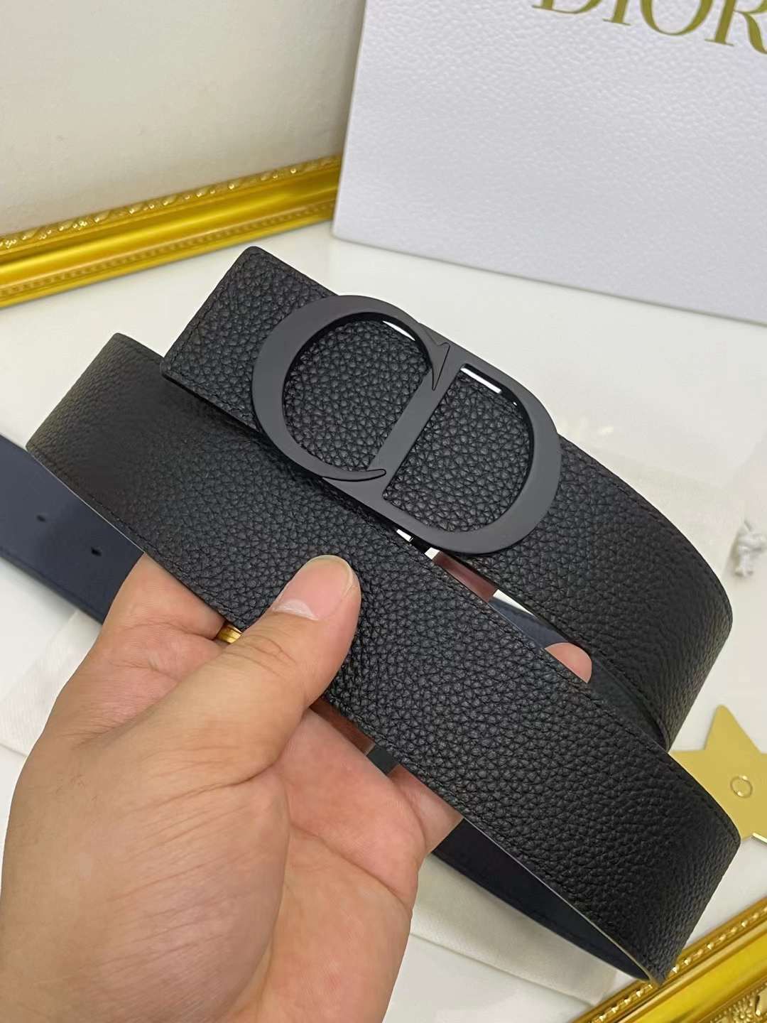 小物 Christian Dior Veau Leather Belt 70/38 Stunning Authentic Christian Dior Black Leather Saddle Waist Belt