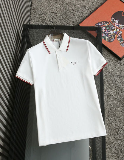 BALLY || 3-Color Tipped Piqué Polo Shirt - FASHION MYST 