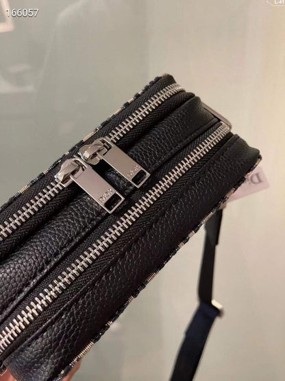 DIOR BLACK OBLIQUE JACQUARD || Mini Safari Bag With Strap - FASHION MYST 