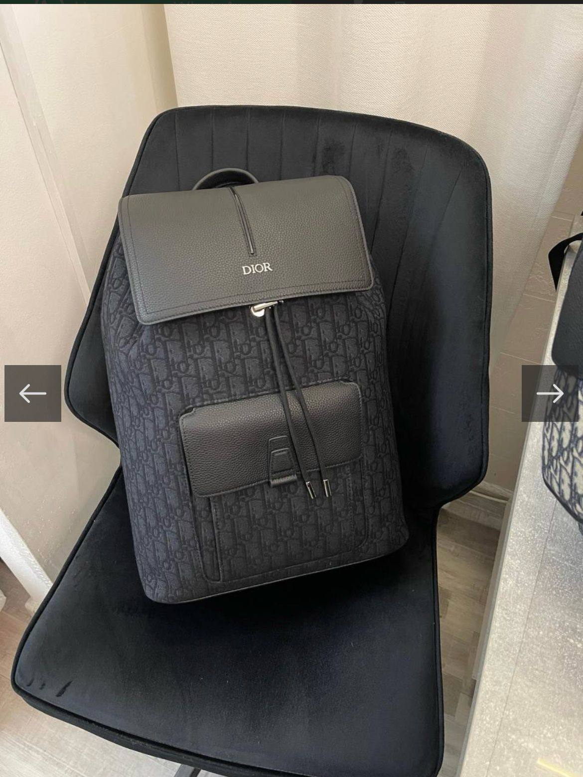 Dior Men Motion CHRISTIAN DIOR || Backpack Black Dior Oblique Mirage Technical Fabric and Grained Calfskin - FASHION MYST 