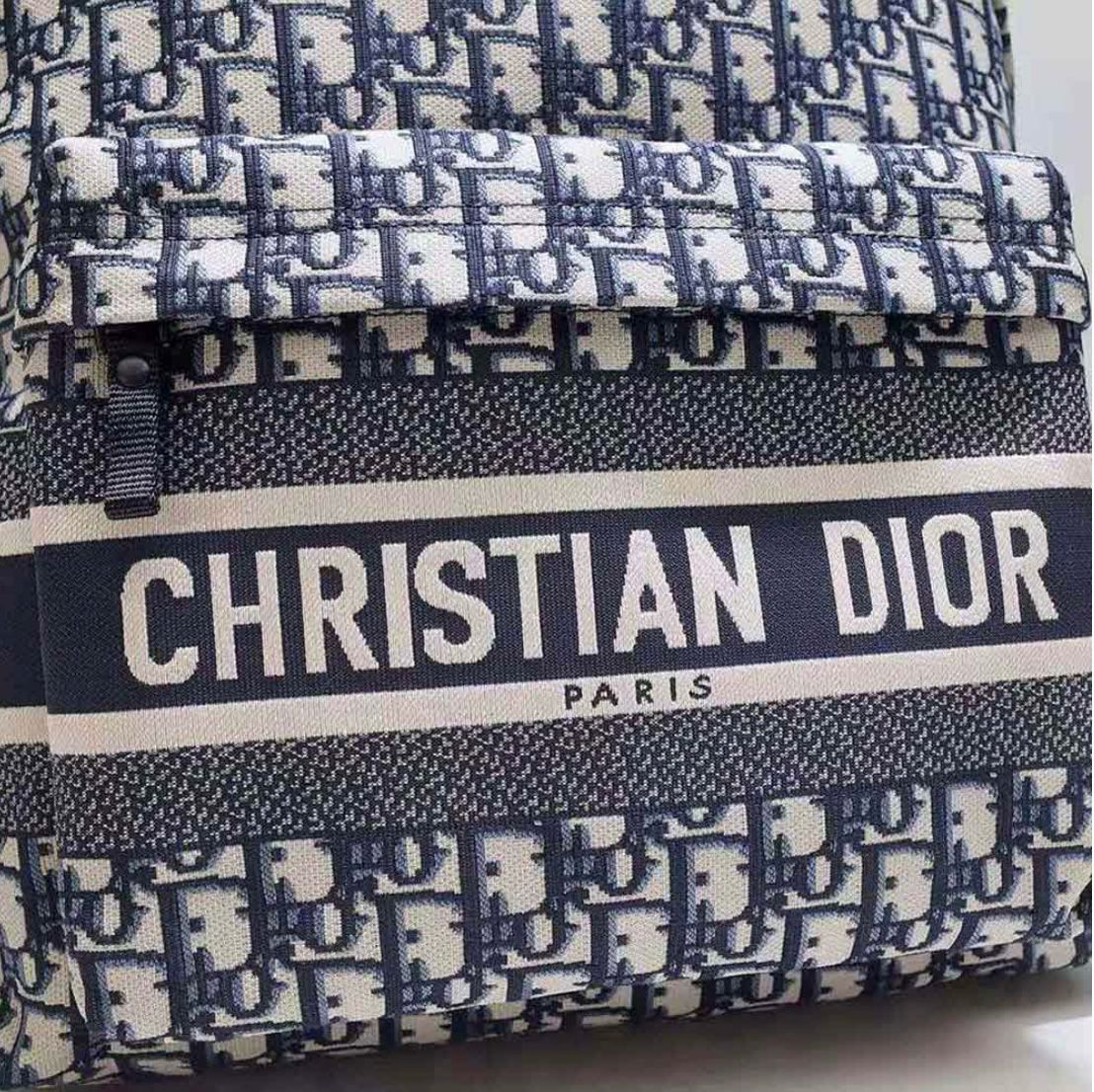 CHRISTIAN DIOR || Travel Backpack Dior Oblique Jacquard GREY/BLACK/BLUE - FASHION MYST 