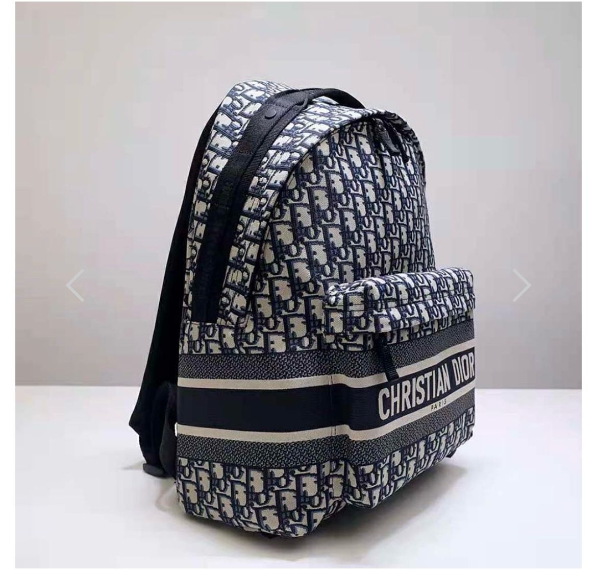 CHRISTIAN DIOR || Travel Backpack Dior Oblique Jacquard GREY/BLACK/BLUE - FASHION MYST 