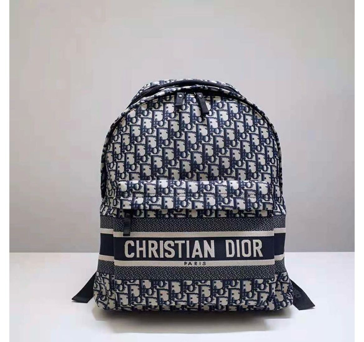 CHRISTIAN DIOR || Travel Backpack Dior Oblique Jacquard GREY/BLACK/BLUE - FASHION MYST 