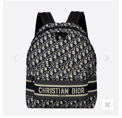 CHRISTIAN DIOR || Travel Backpack Dior Oblique Jacquard GREY/BLACK/BLUE - FASHION MYST 