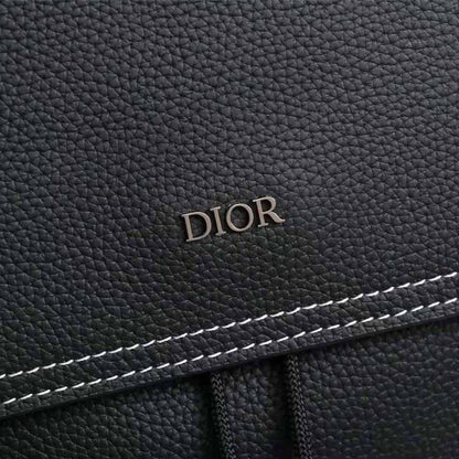 CHRISTIAN DIOR || Saddle Backpack Black Dior Oblique Jacquard and Grained Calfskin - FASHION MYST 