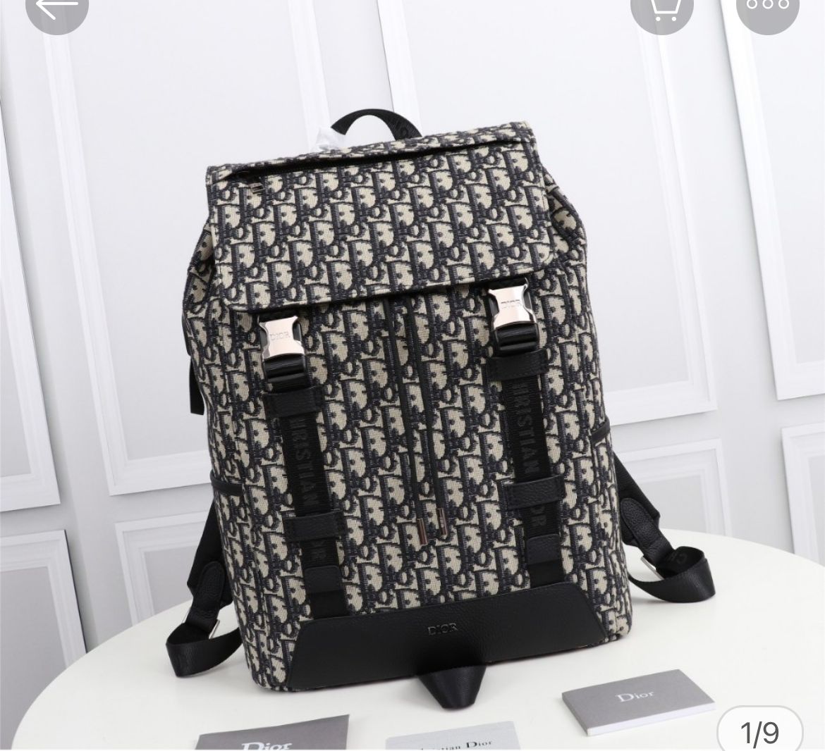 DIOR || Explorer Backpack Oblique Jacquard Black/Beige - FASHION MYST 