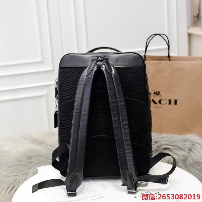 COACH || Graham Backpack In Signature Leather Black - FASHION MYST 