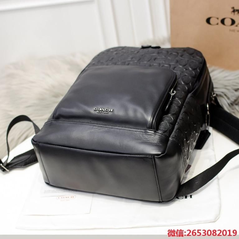 COACH || Graham Backpack In Signature Leather Black - FASHION MYST 