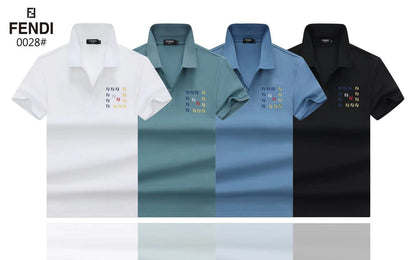 FENDI || Men's Versatile Embroidered Golf Polo T-Shirt - FASHION MYST 