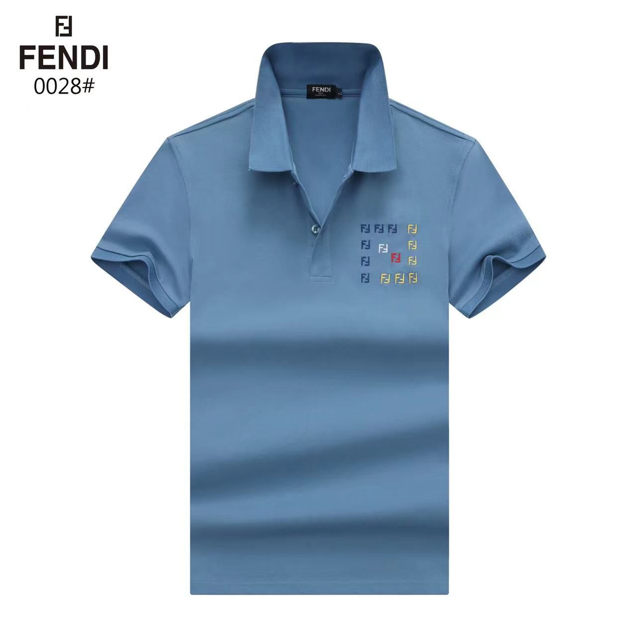 FENDI || Men's Versatile Embroidered Golf Polo T-Shirt - FASHION MYST 