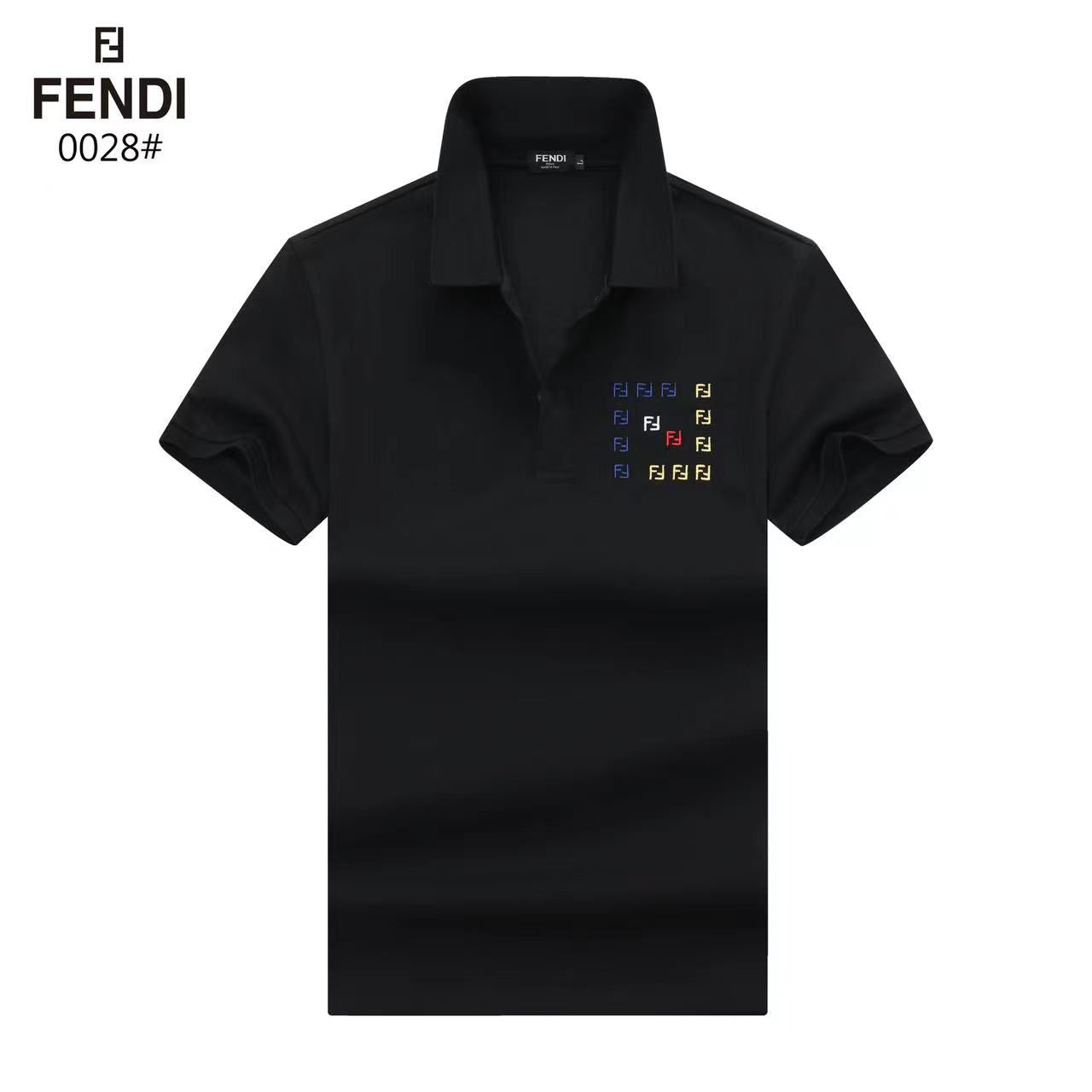 FENDI || Men's Versatile Embroidered Golf Polo T-Shirt - FASHION MYST 