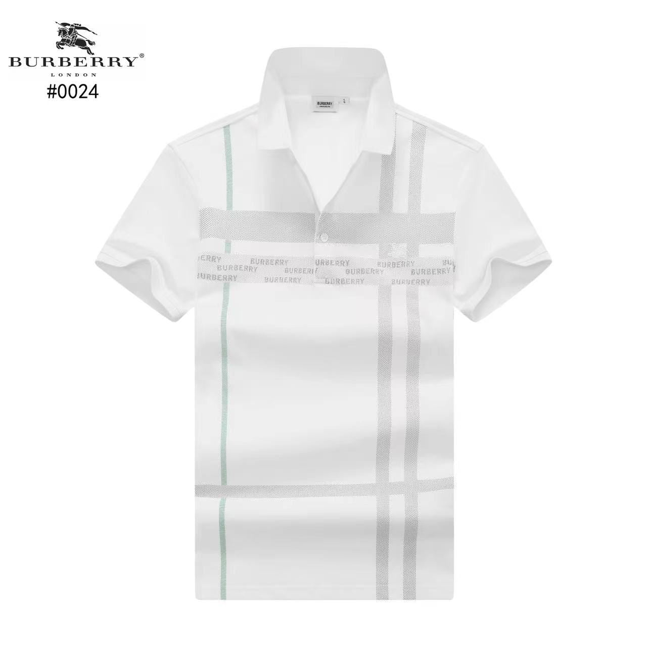 BURBERRY ||Mens Polo Neck Checked Print Cotton T-Shirt - FASHION MYST 