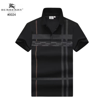 BURBERRY ||Mens Polo Neck Checked Print Cotton T-Shirt - FASHION MYST 