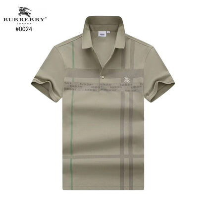 BURBERRY ||Mens Polo Neck Checked Print Cotton T-Shirt - FASHION MYST 