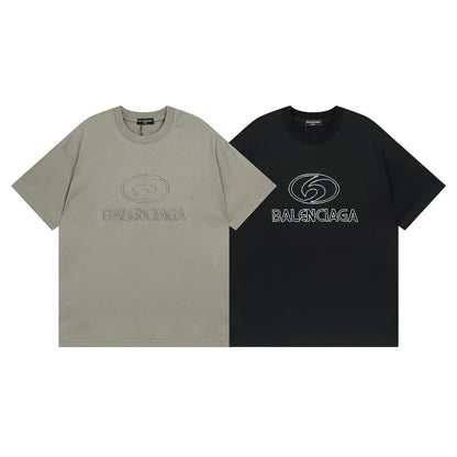 BALENCIAGA || Heavyweight Jersey T-shirt With Embossed Balenciaga Embroidery - FASHION MYST 