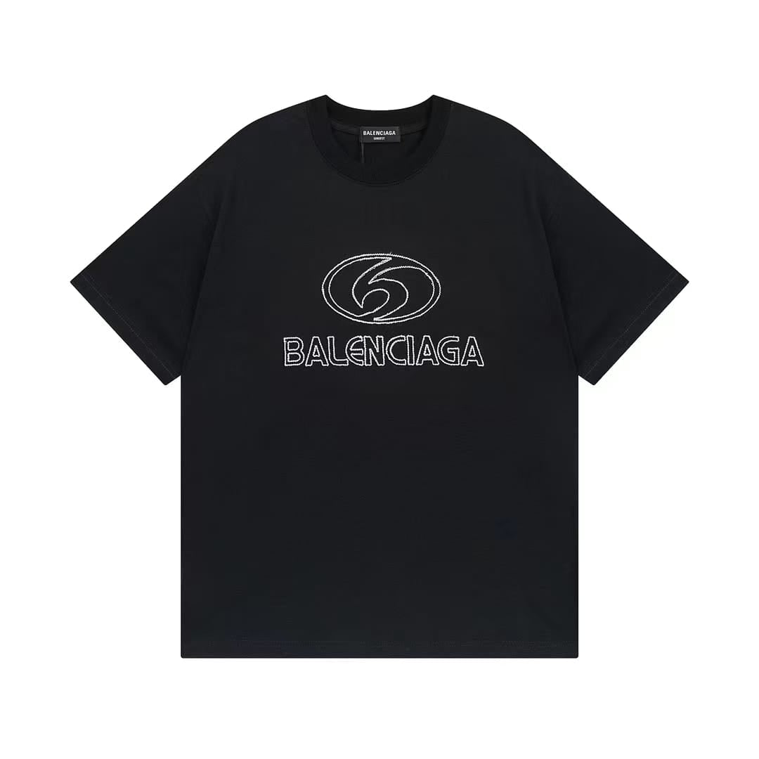 BALENCIAGA || Heavyweight Jersey T-shirt With Embossed Balenciaga Embroidery - FASHION MYST 