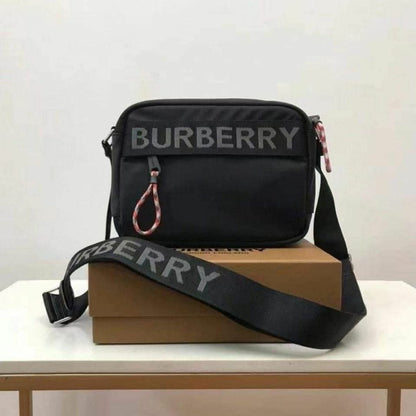 BURBERRY || Men's Black Logo Crossbody Bag - FASHION MYST 