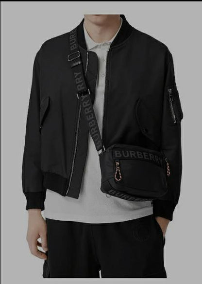 BURBERRY || Men's Black Logo Crossbody Bag - FASHION MYST 