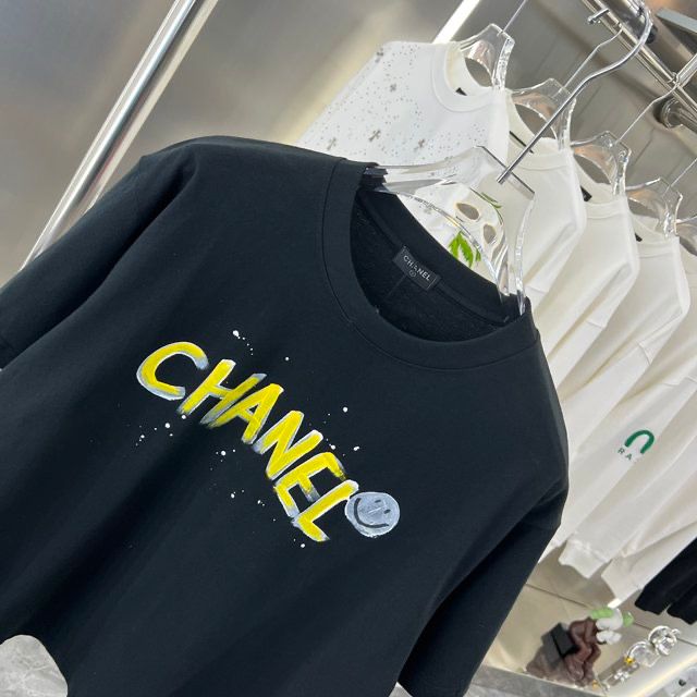 CHANEL || CLUB WEAR FRONT LOGO BACK GRAFFITI PRINT T-SHIRT - FASHION MYST 