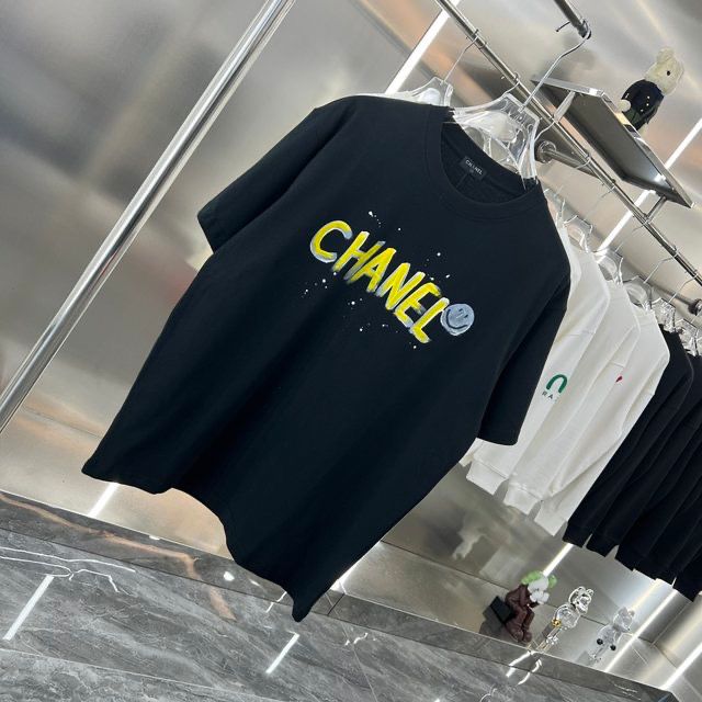 CHANEL || CLUB WEAR FRONT LOGO BACK GRAFFITI PRINT T-SHIRT - FASHION MYST 