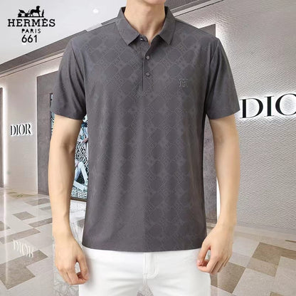 HERMES || All Over Logo Printed Cotton Pique Polo T-Shirt - FASHION MYST 