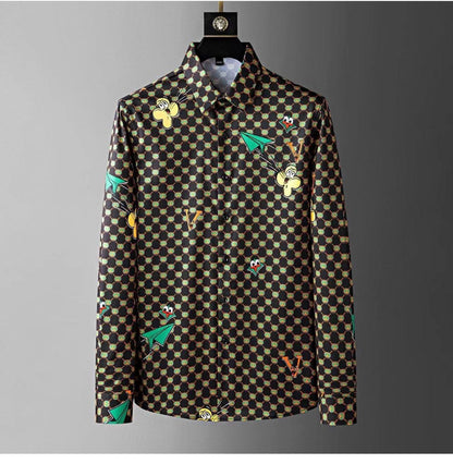 GUCCI || PRINTED SHIRT BLACK GG MONOGRAM LOGO - FASHION MYST 