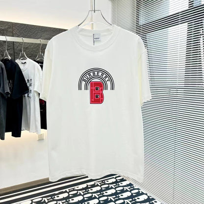 BURBERRY || Letter Graphic Cotton Oversized White T-shirt - FASHION MYST 