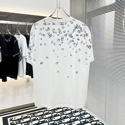 CHRISTIAN DIOR || Embellished Logo-Print T-Shirt In White - FASHION MYST 