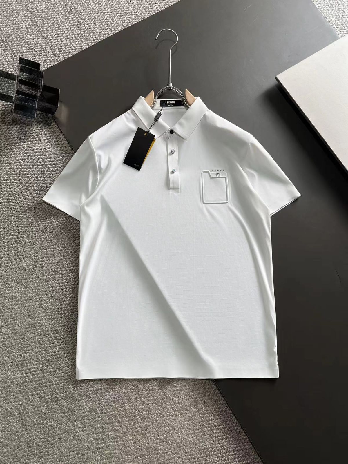 FENDI || Cotton Piqué Polo T-Shirt - FASHION MYST 