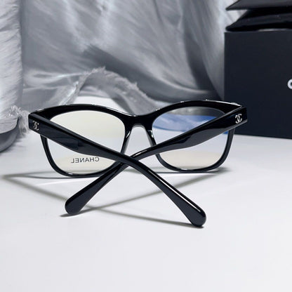 CHANEL || BLACK CAT EYE SHAPE WITH BRAND LOGO EYE FRAME - FASHION MYST 