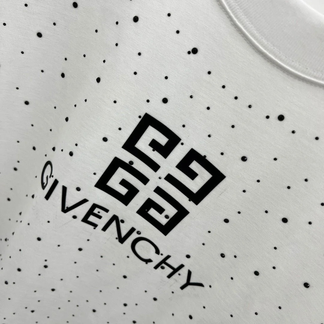 GIVENCHY || WHITE 4G LOGO SWAROVSKI DESIGNER T-SHIRT - FASHION MYST 