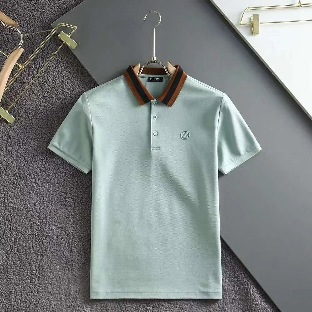 ZEGNA || Slim Fit Polo T-Shirt With Logo Embroidery - FASHION MYST 