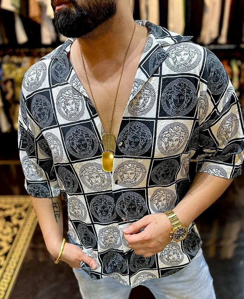 VERSACE || Imported Premium Quality Drop Shoulder Shirts - FASHION MYST 