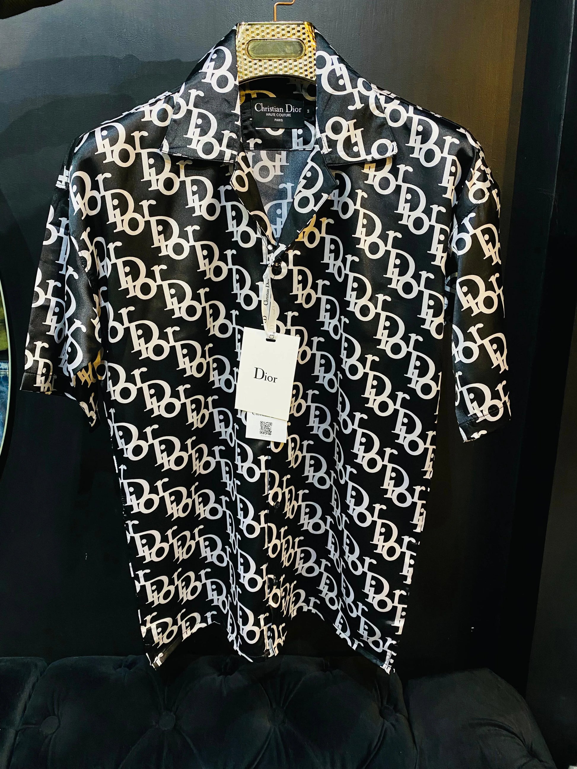 dior dress shirts VTG Christian Dior Monsieur Dress Shirt Mens 17 32/33 Yellow Check Long Sleeve