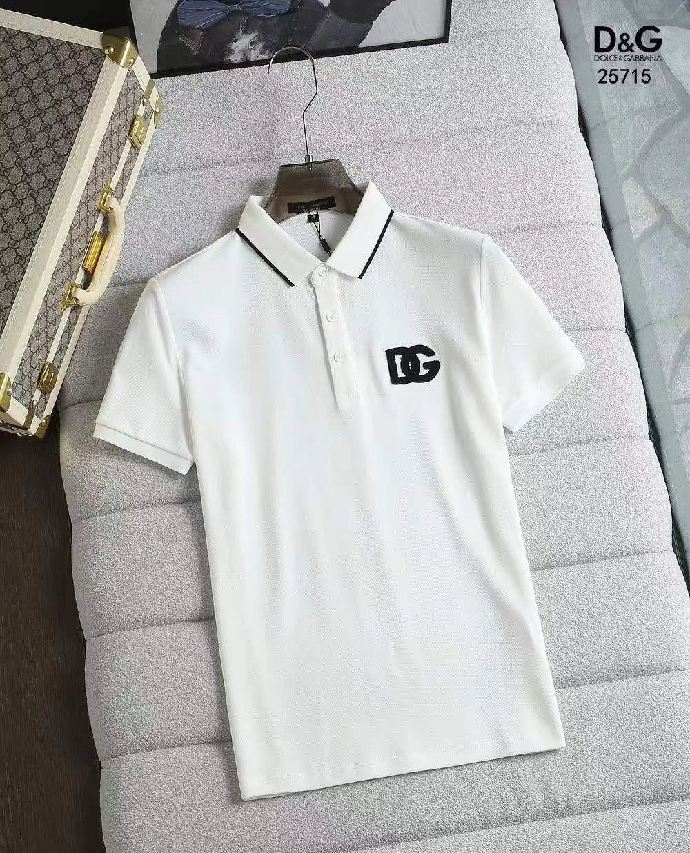 DOLCE & GABBANA || Dg Tipped Polo Cotton Logo Embroidered Polo T-Shirt - FASHION MYST 