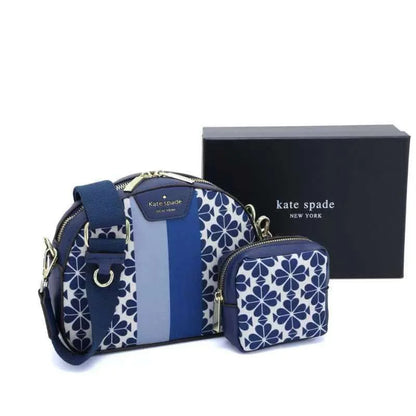 KATE SPADE || Spade Flower Jacquard Stripe Addy Medium Dome Crossbody - FASHION MYST 