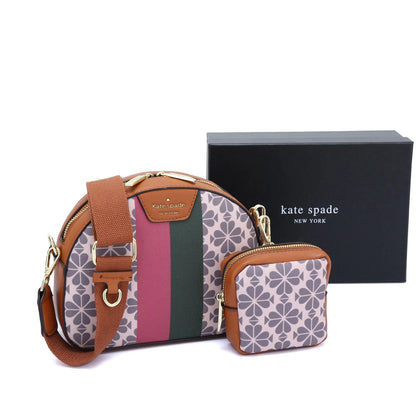 KATE SPADE || Spade Flower Jacquard Stripe Addy Medium Dome Crossbody - FASHION MYST 