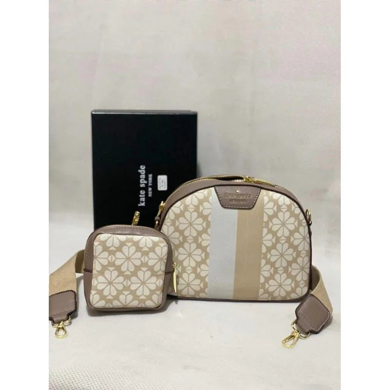 KATE SPADE || Spade Flower Jacquard Stripe Addy Medium Dome Crossbody - FASHION MYST 