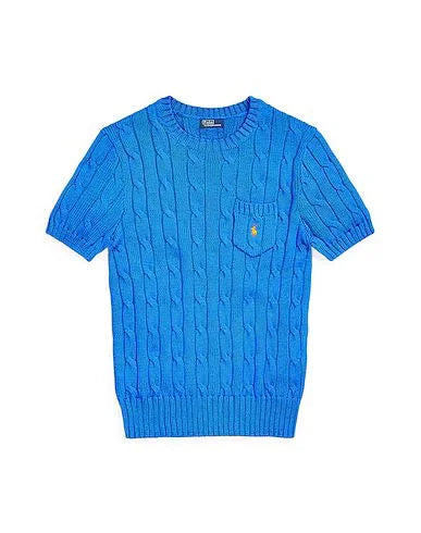 RALPH LAUREN || Cabel Wool Cashmere Short Sleeve Jumper For Women /Blue - FASHION MYST 